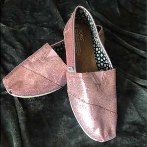 Pink glitter toms like new